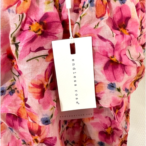NWT pink & orange floral ruffle skirt/top | Size L - Picture 3 of 5